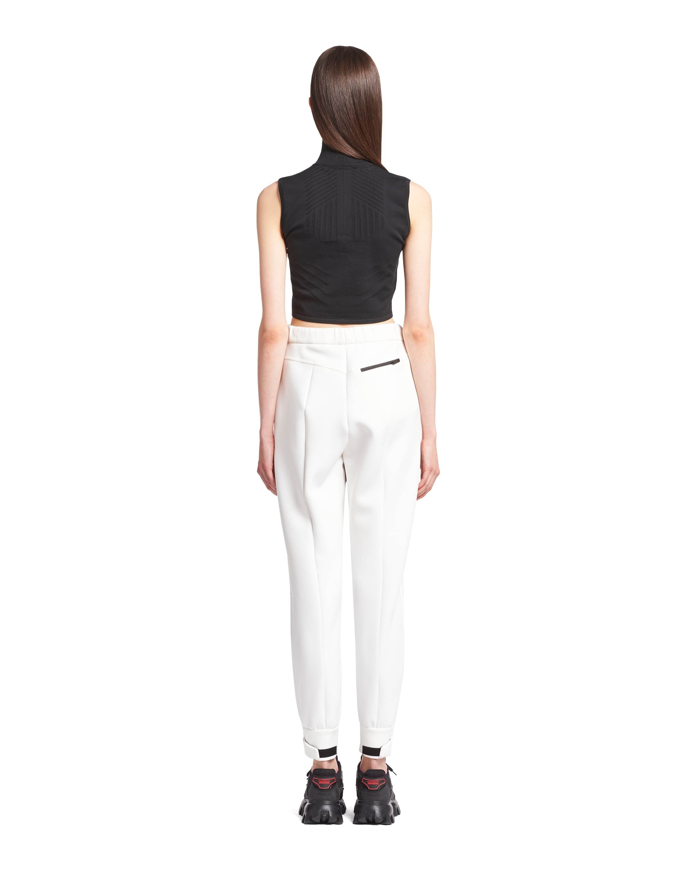 Prada Back Pleat Cropped Pant In White