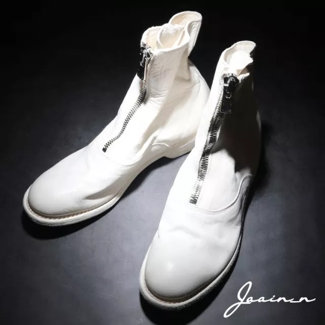 Guidi Women 310 Front Zip Military Boot In White