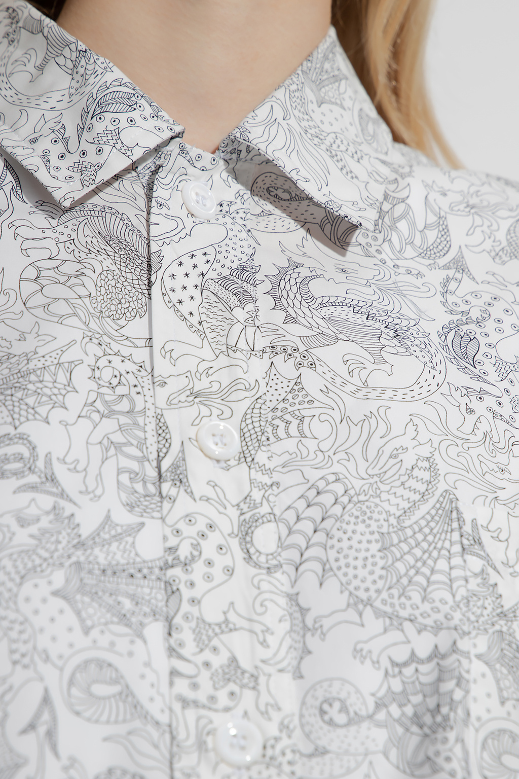 Shop Apc X Liberty Dragon-print Shirt In White
