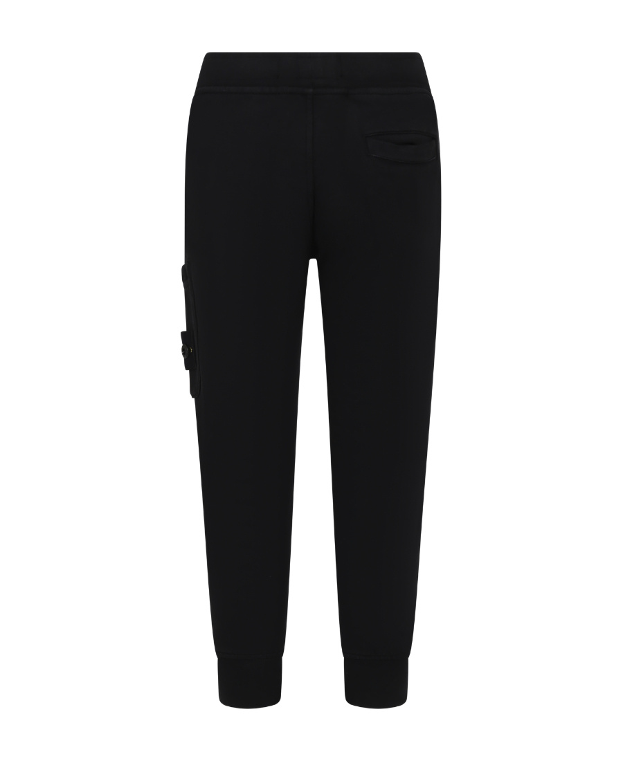 Stone Island Compass-badge Cotton Track Trousers In Black