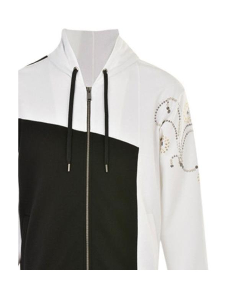 Versace Logo Hooded Casual Jacket In Black