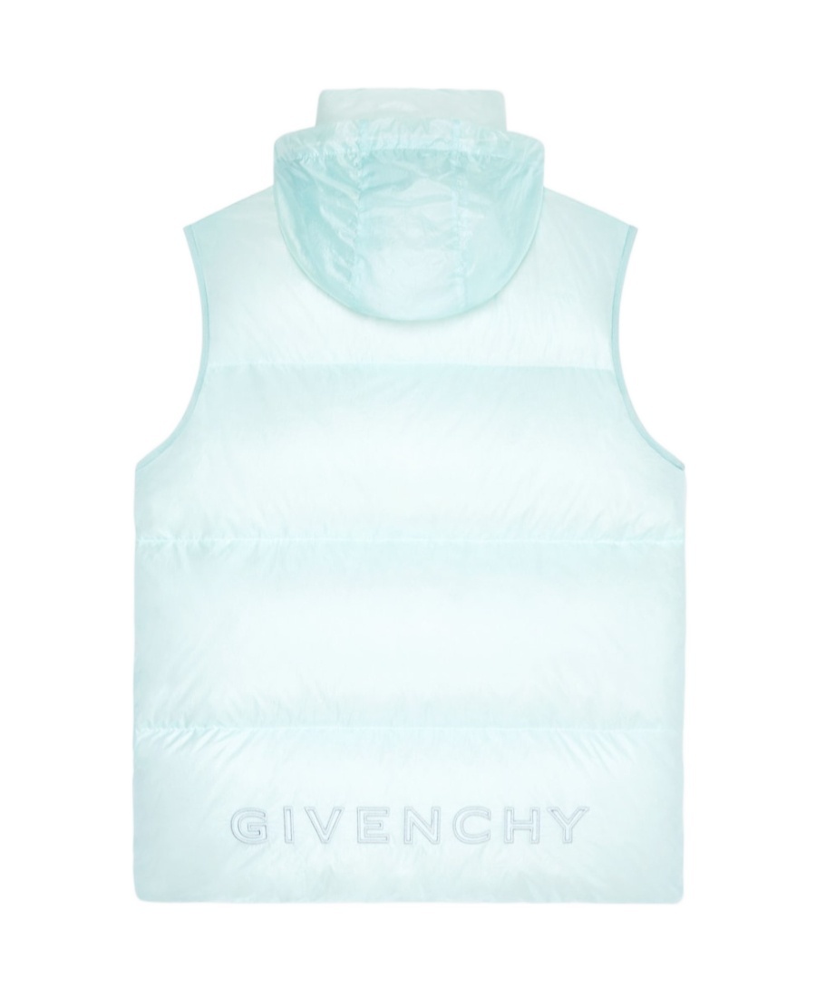 Givenchy Embroidered Sleeveless Down Vest In Blue