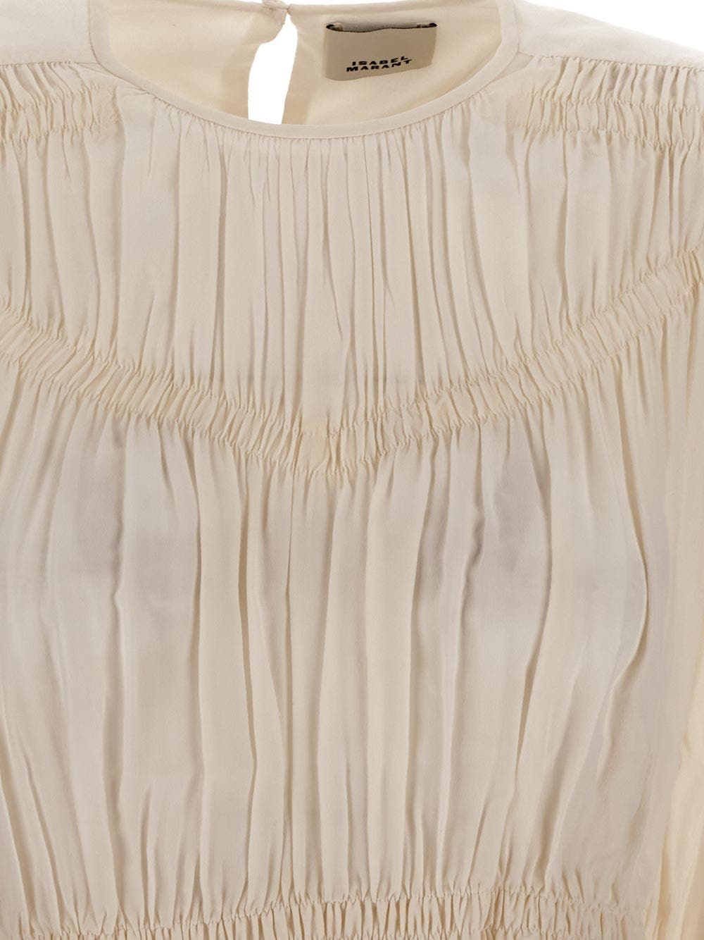 Shop Isabel Marant Round Collar And Long-sleeved T-shirt In Nude