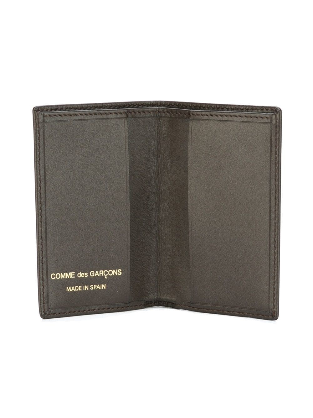 Comme Des Garçons Compact Leather Wallet Cardholder Slot In Black