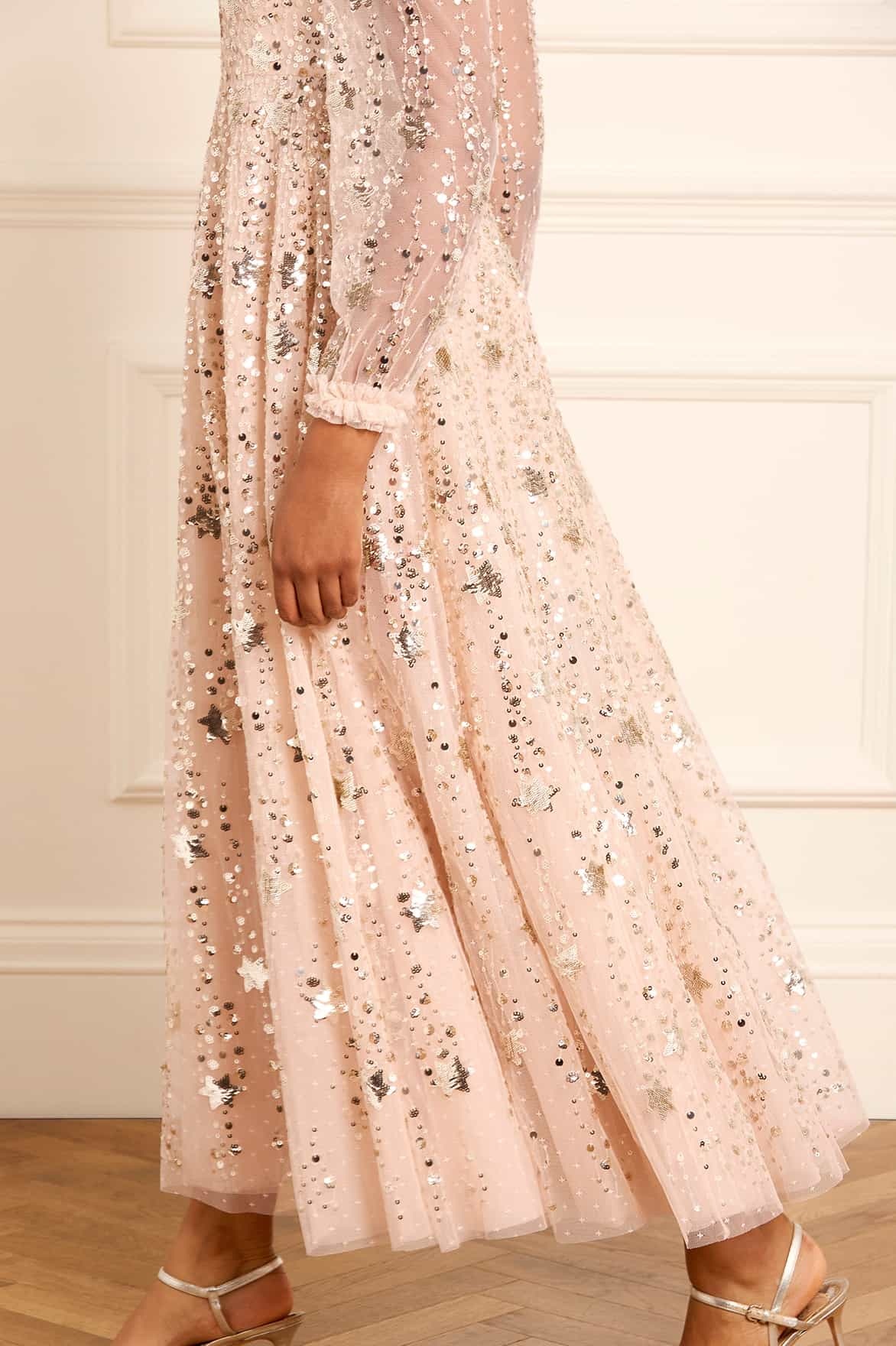 Needle & Thread Shooting Stars Long-sleeved Gown In Pink