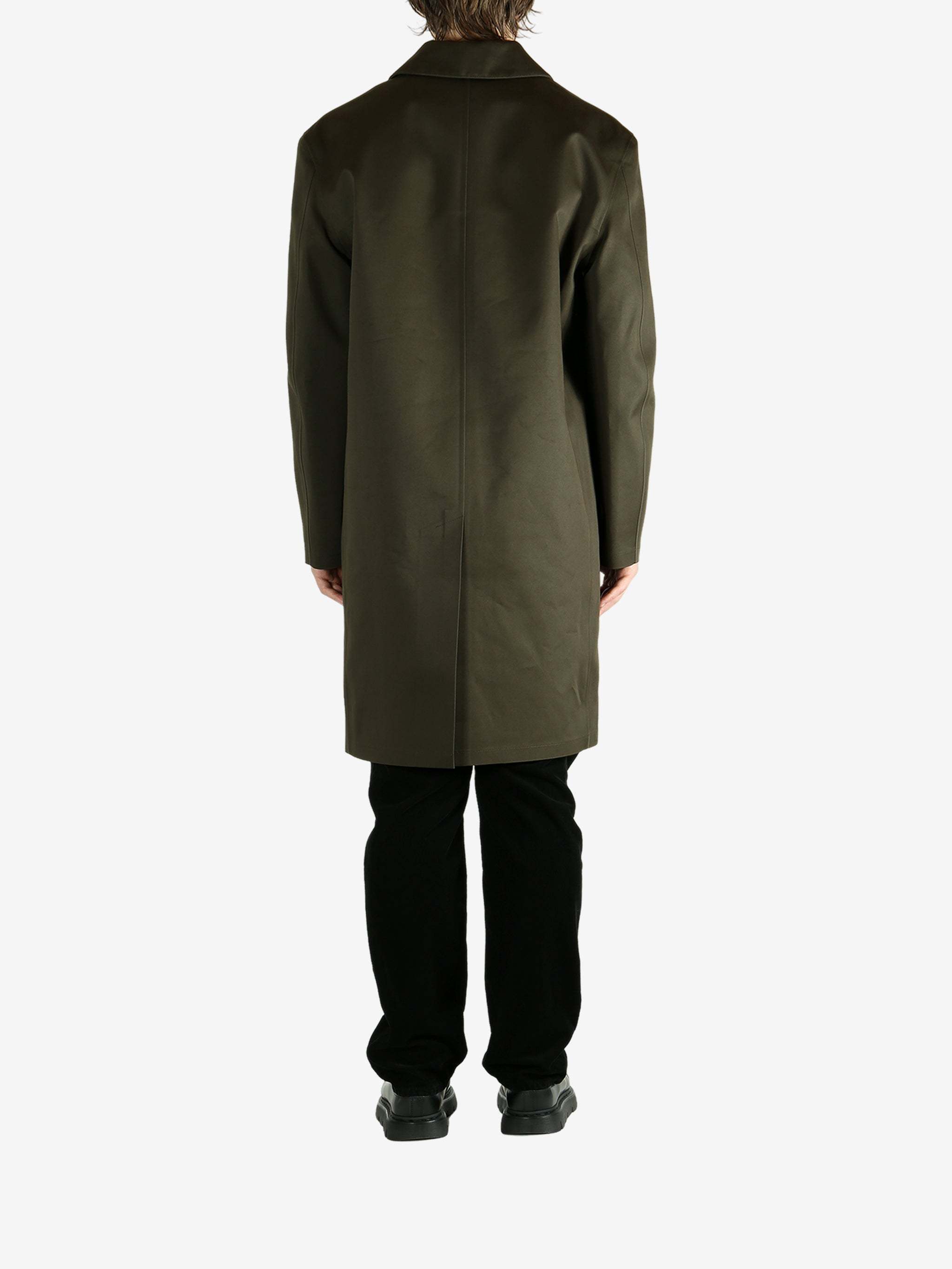 Saint Laurent Buttoned Flap-pocket Coat In Green