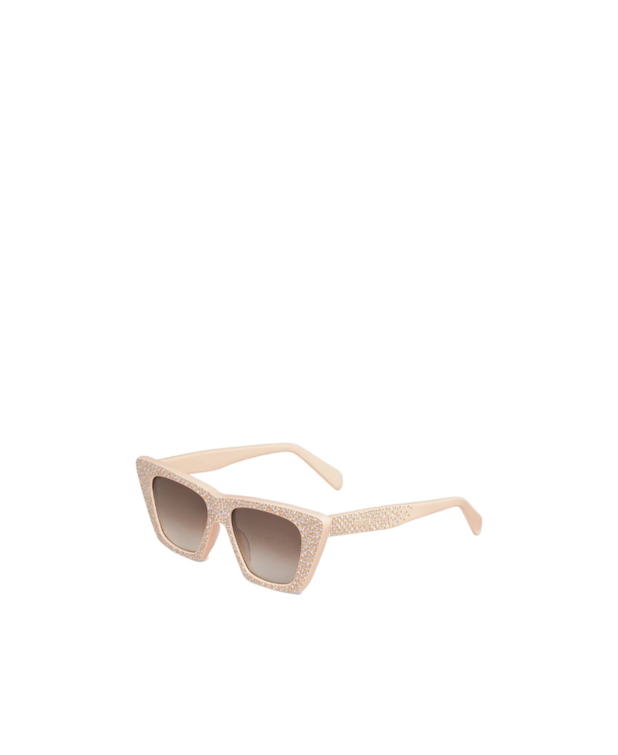 Celine Crystal Cat's Eye Frame Sunglasses In Nude