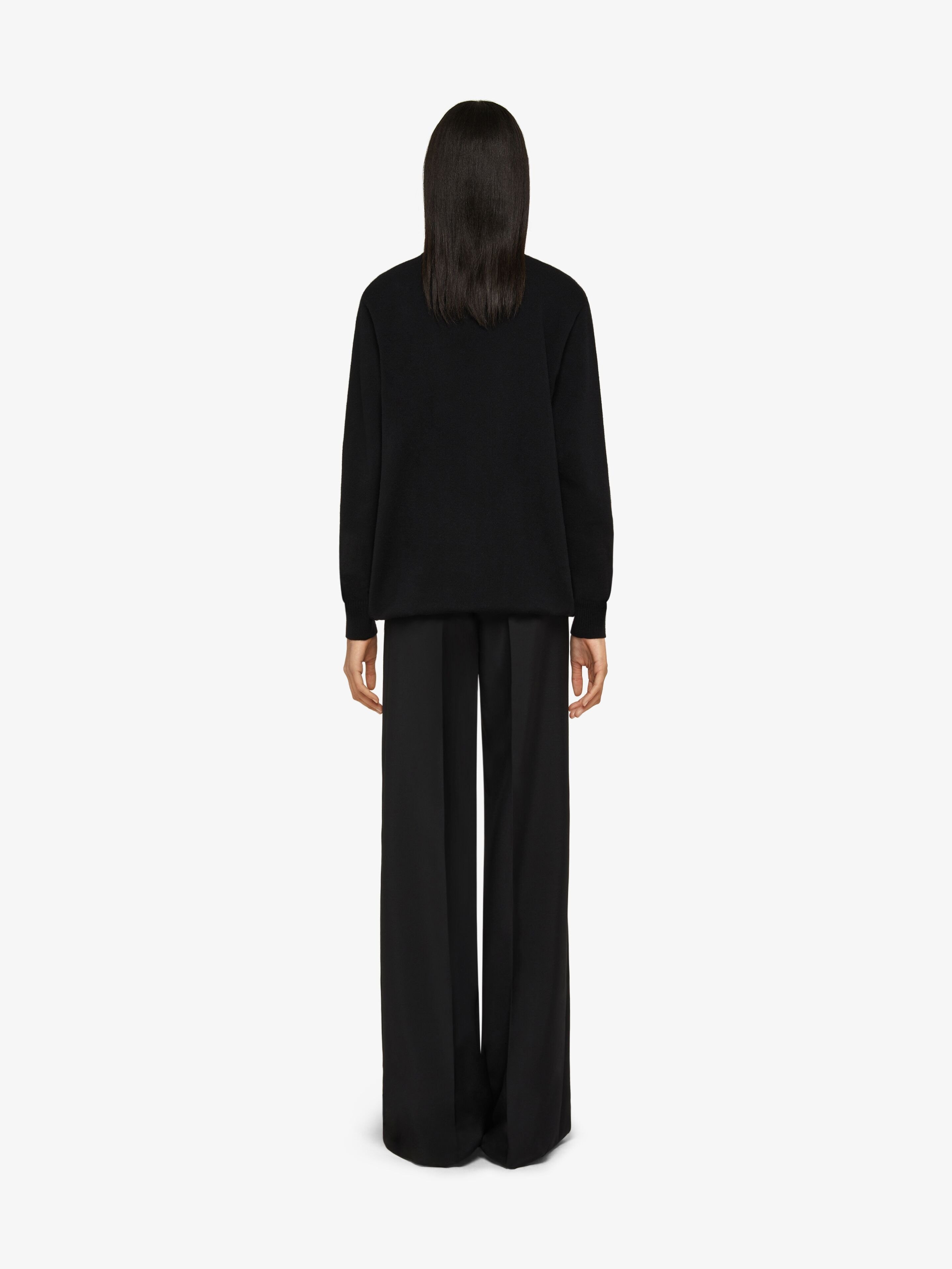Shop Givenchy Oversized Pants In Wool And Mohair In Black