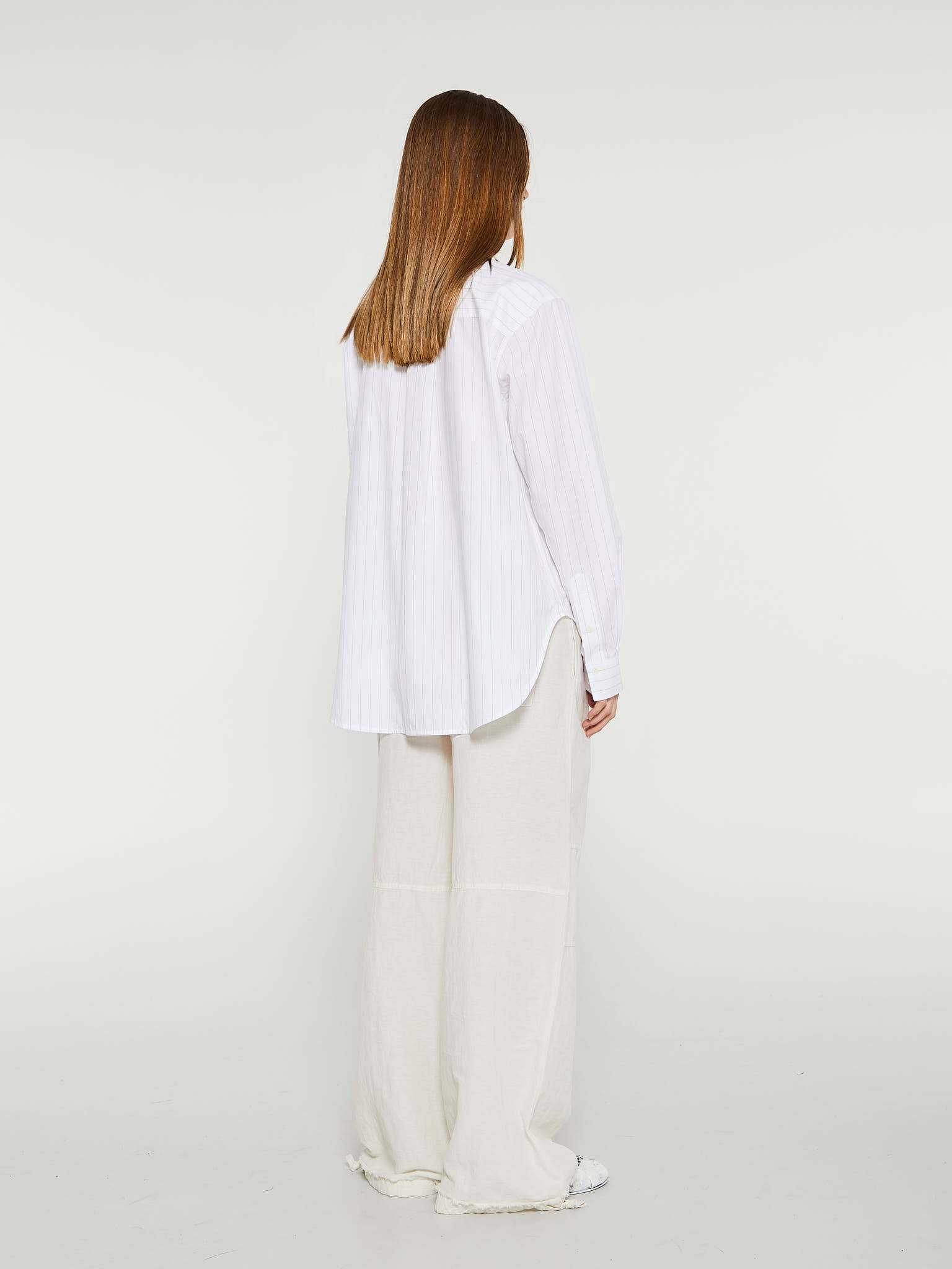Totême Pinstripe Cotton Shirt In White