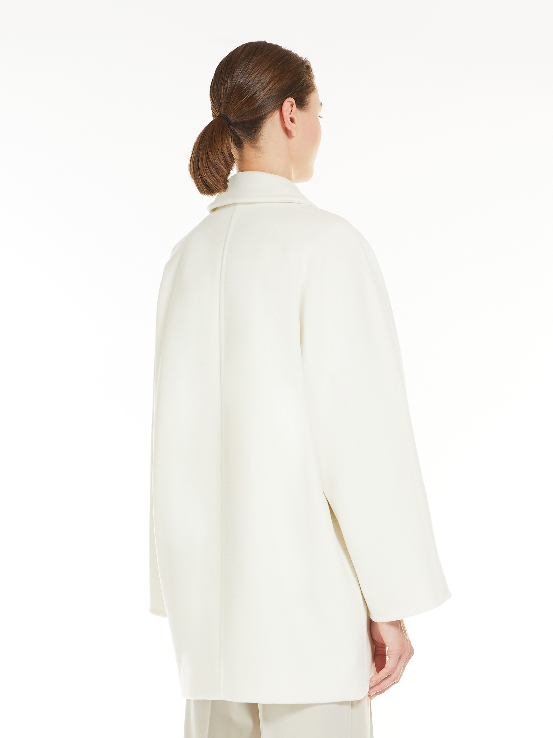 Max Mara Rebus Double Breasted Coat In White