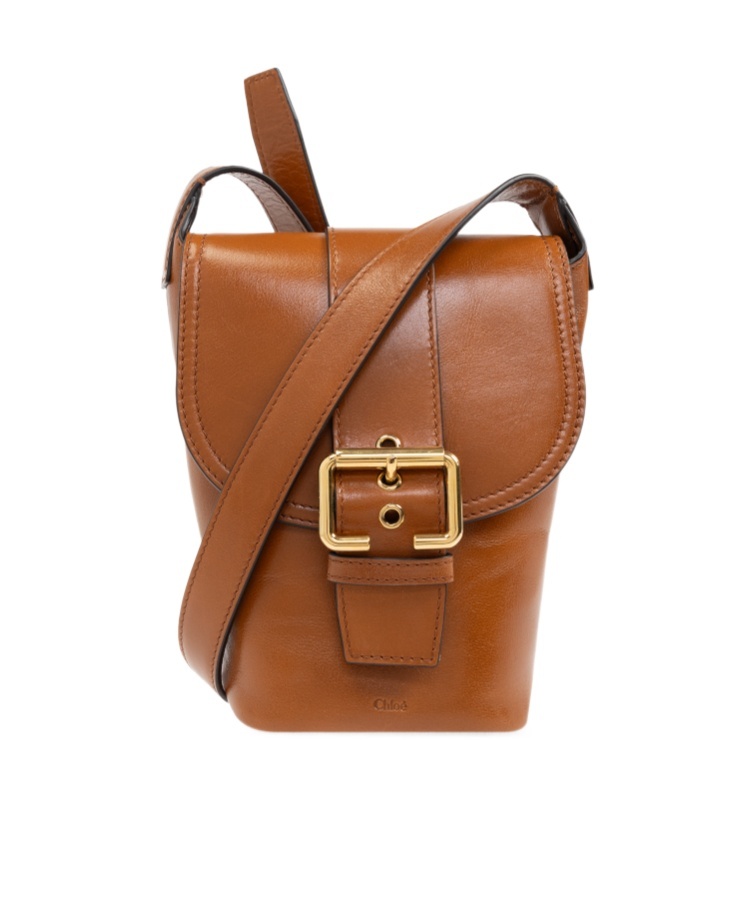 Chloé Mini Leather Saddle Bag In Brown