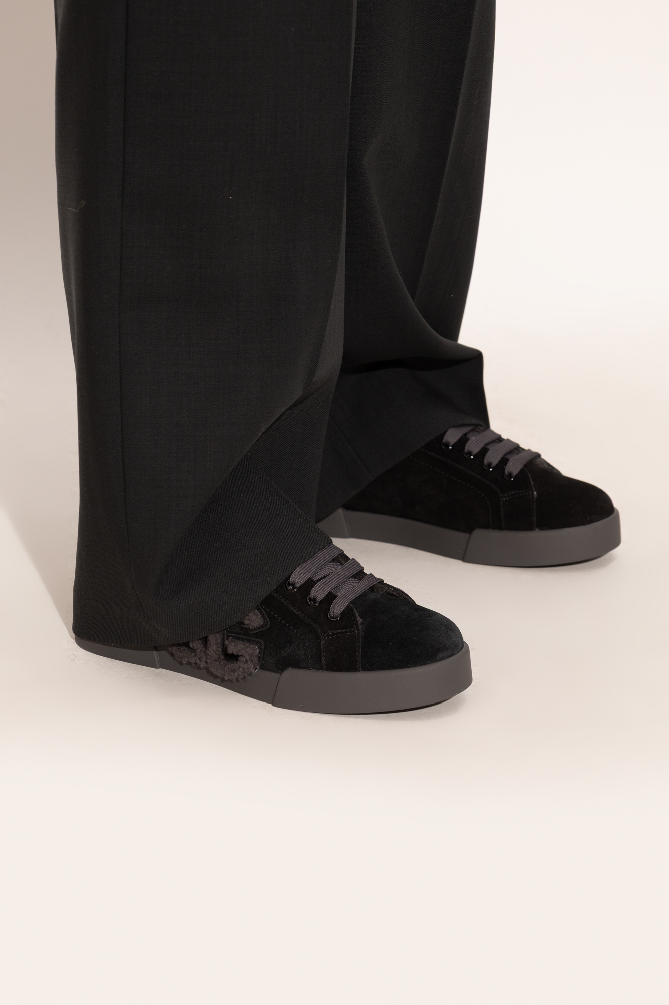 Dolce & Gabbana Lace-up Sneakers In Black
