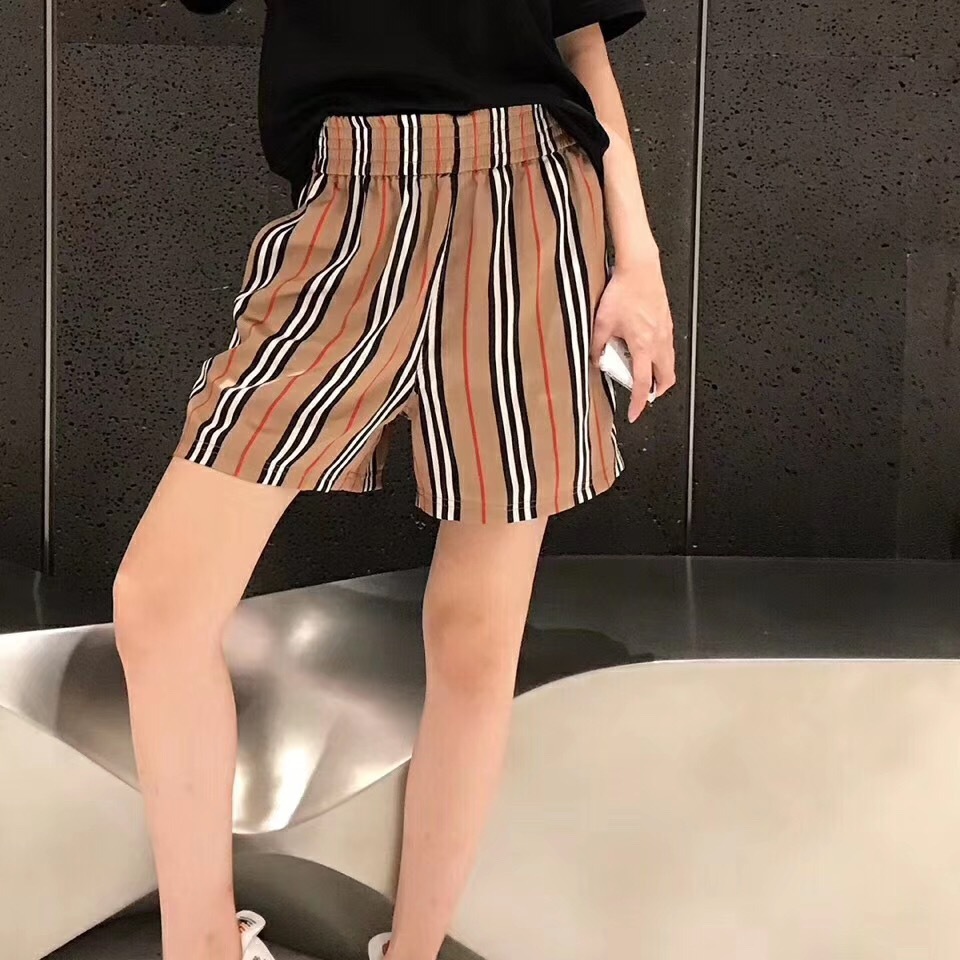 Burberry Icon Stripe Shorts In Nude
