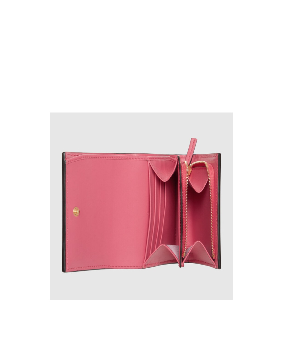 Gucci Gg Matelassé Card Case Wallet In Pink