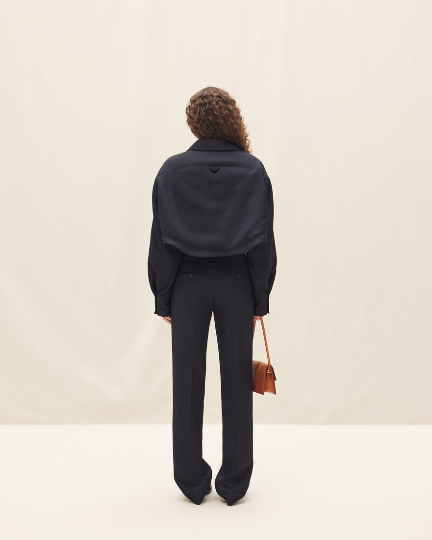 Jacquemus High-rise Straight-leg Trousers In Black