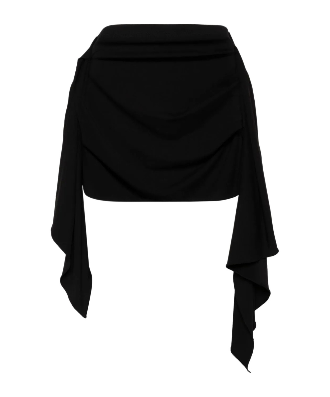 Attico Draped Asymmetric Mini Skirt In Black