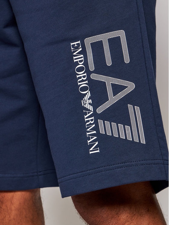 Ea7 Logo Detail Shorts In Blue