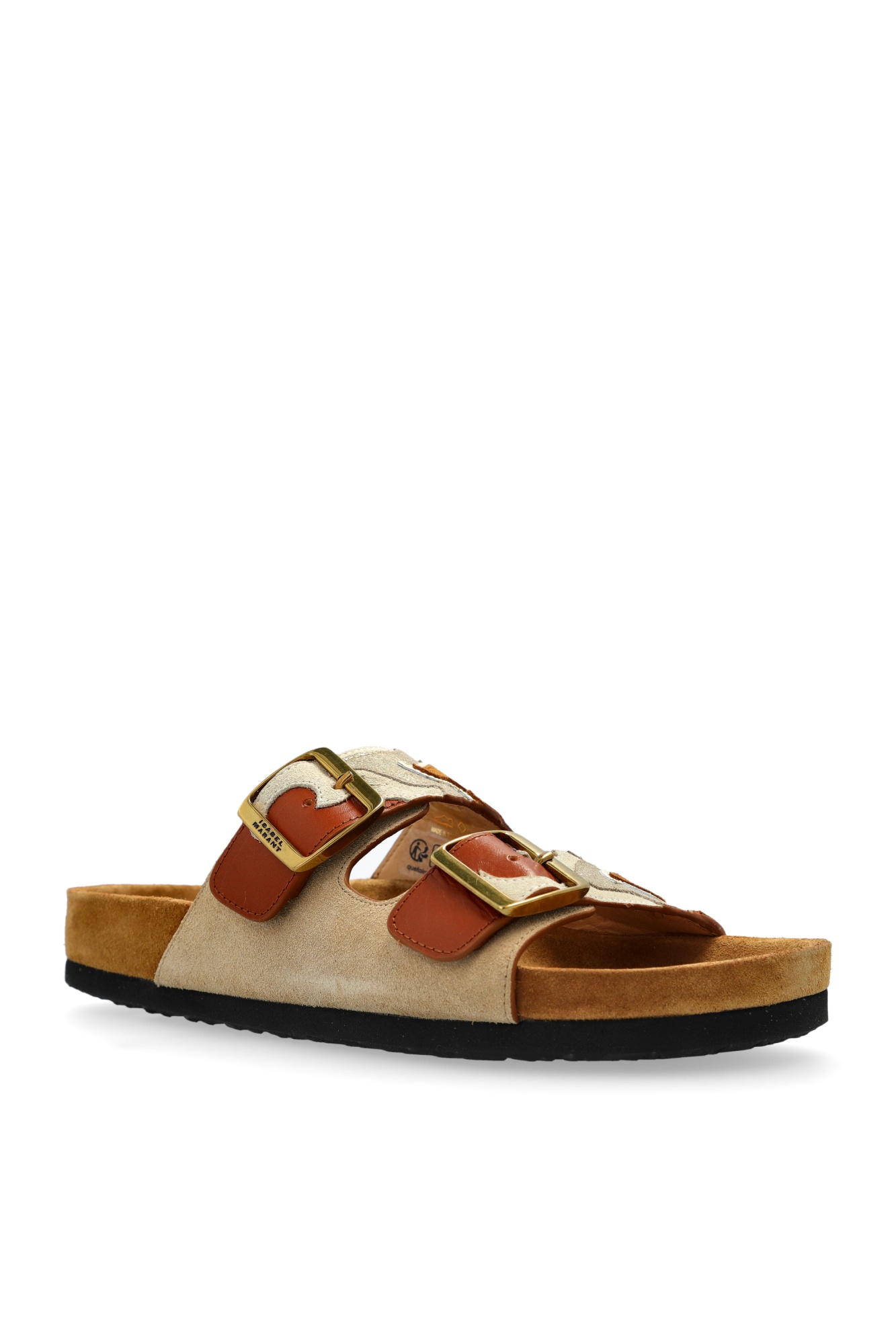 Isabel Marant Lelik Western Double-buckle Slide Sandals In Brown