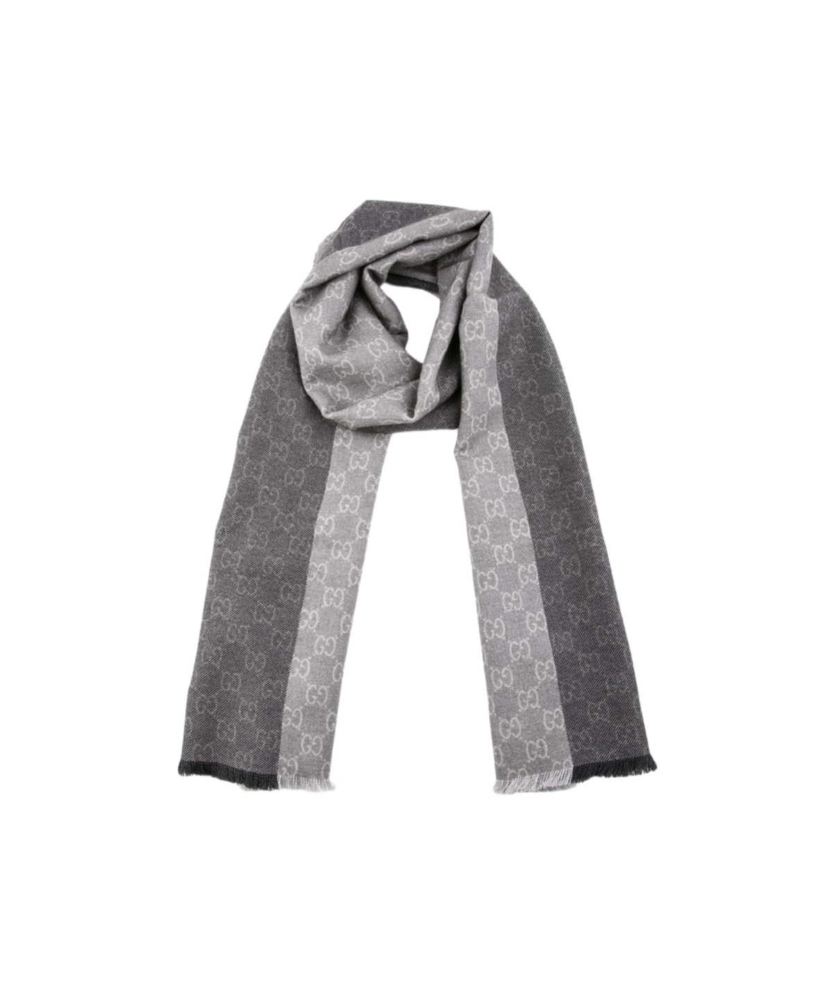 Gucci Fringed Scarf In Gray