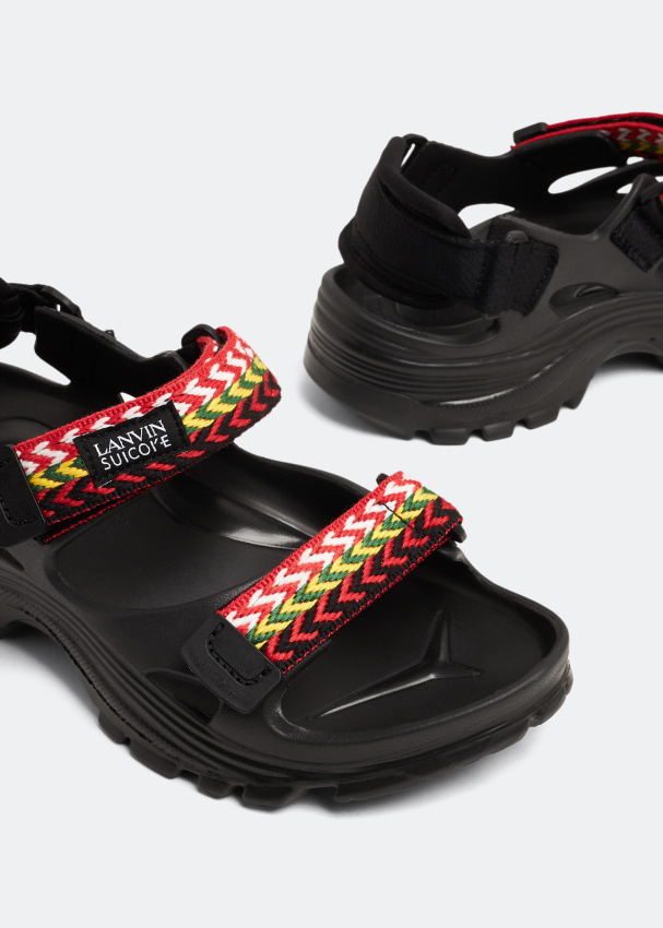 Lanvin Black Suicoke Edition Curb Laces Sandals In Black
