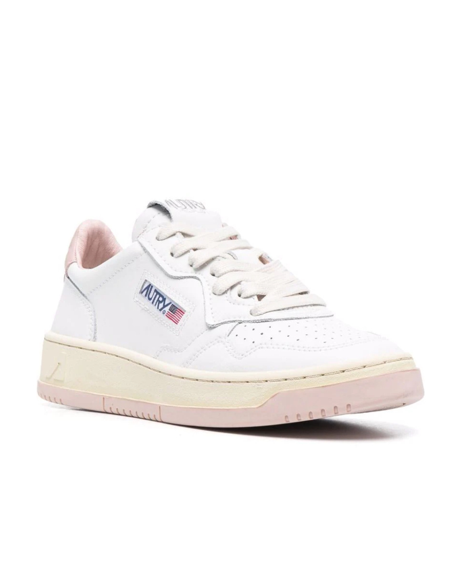Autry Medalist Low-top Bicolor Leather Sneakers In White