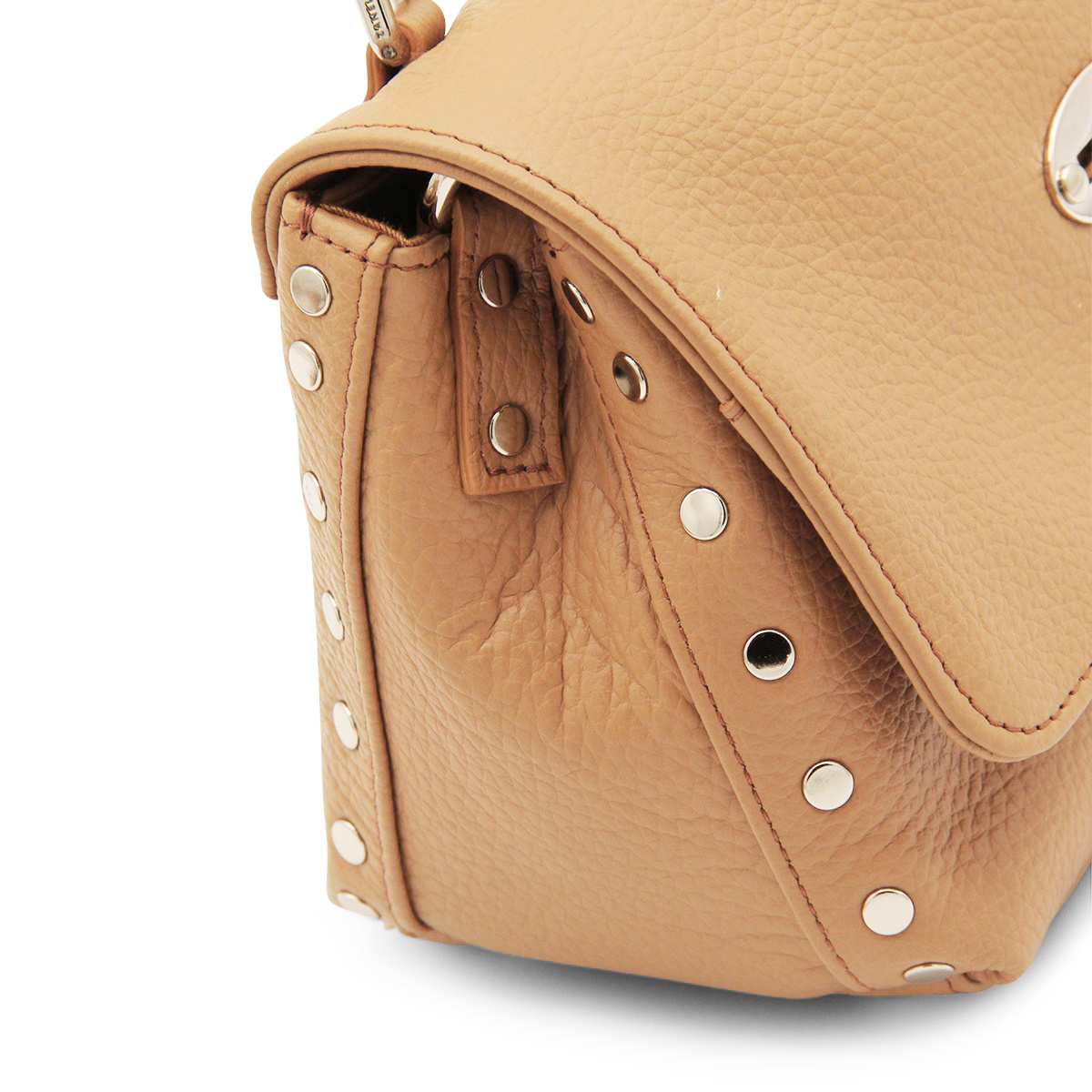 Zanellato Cappuccino Leather Postina Baby Top Handle Bag In Nude