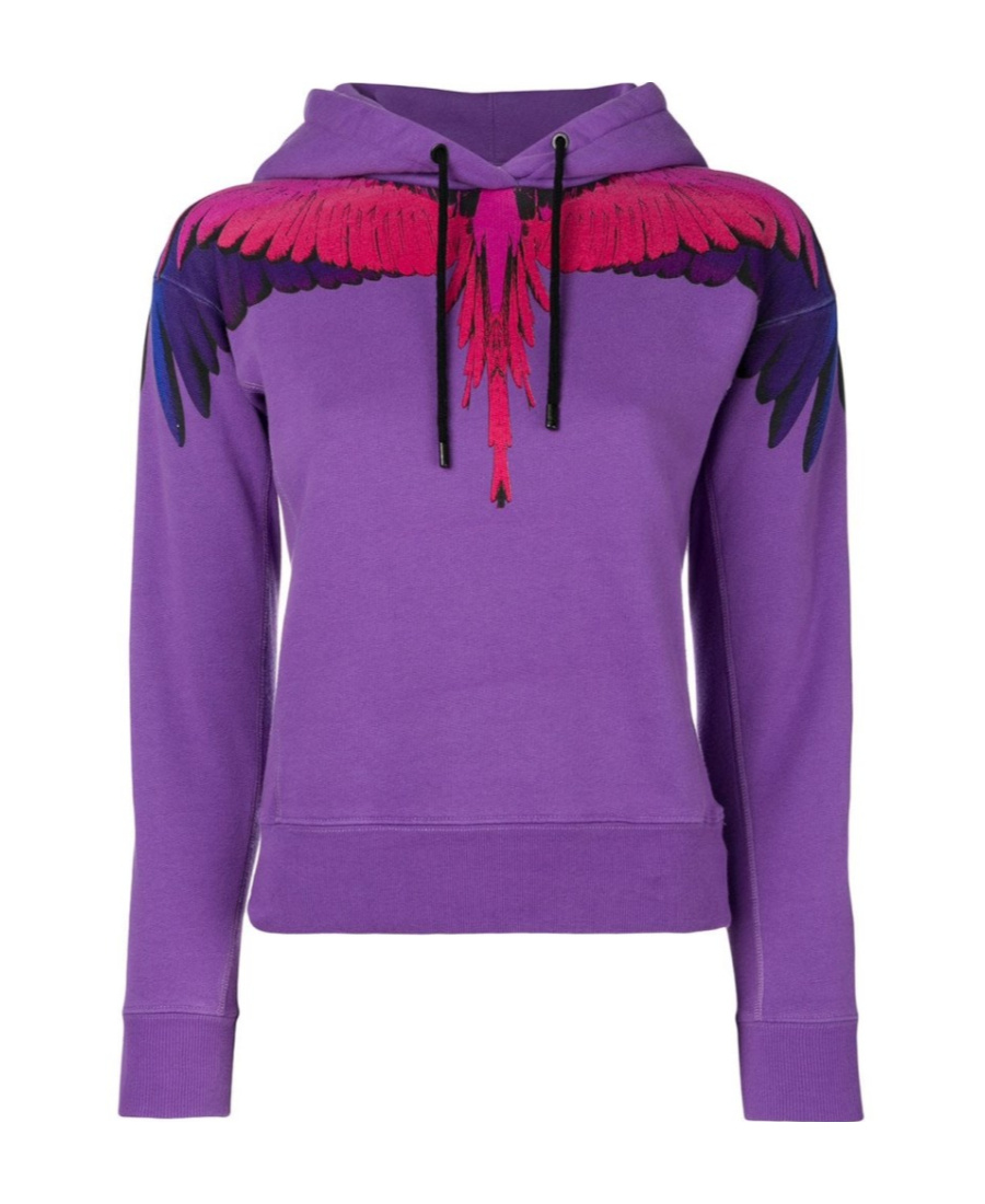 Marcelo Burlon County Of Milan Wings Printed Hooded Sweater In Purple