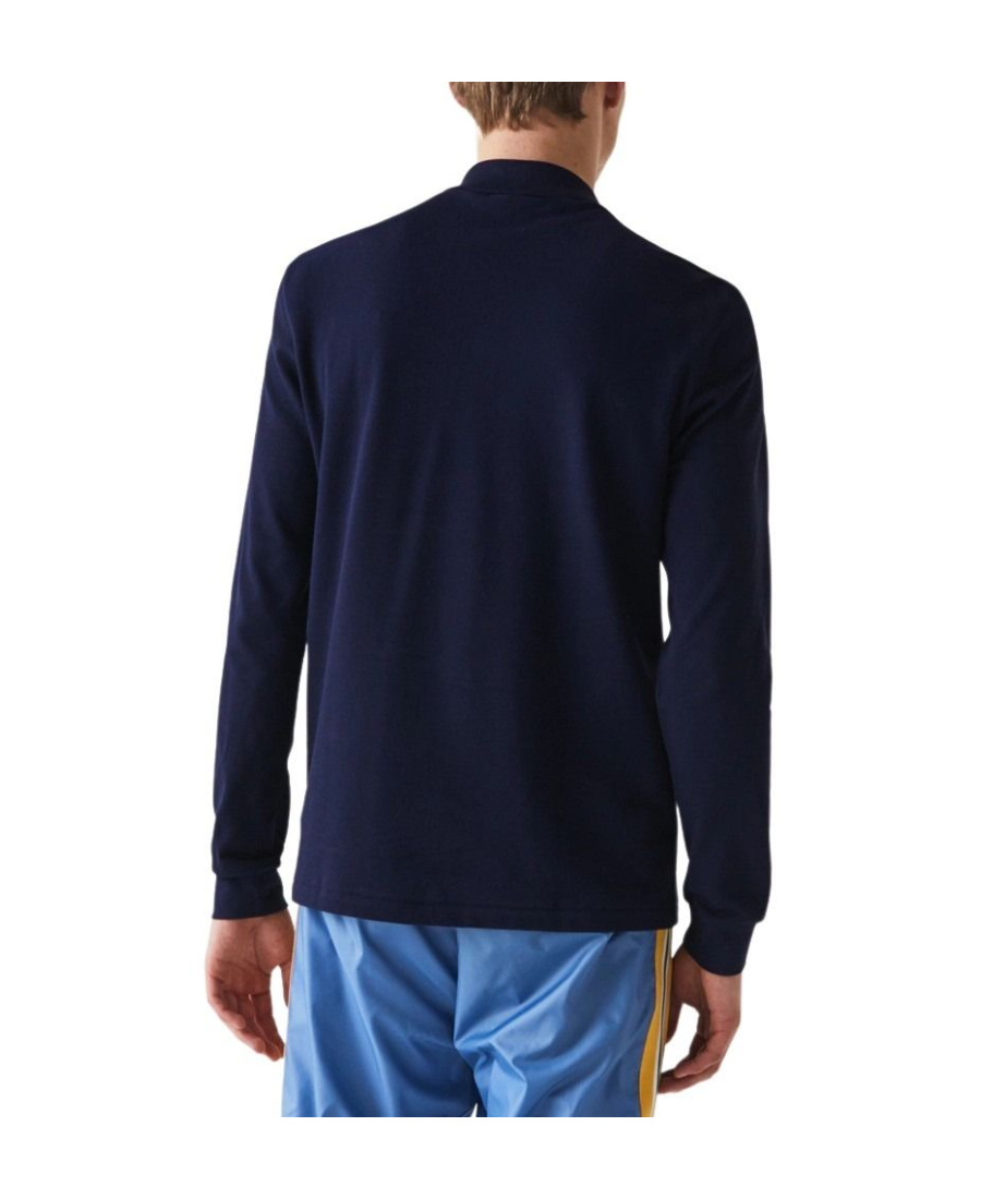 Lacoste Regular Fit Ultra Dry Long Sleeved Golf Polo In Blue