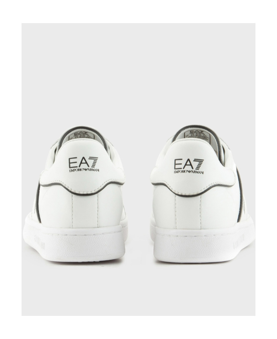 Ea7 Logo-print Leather Sneakers In White
