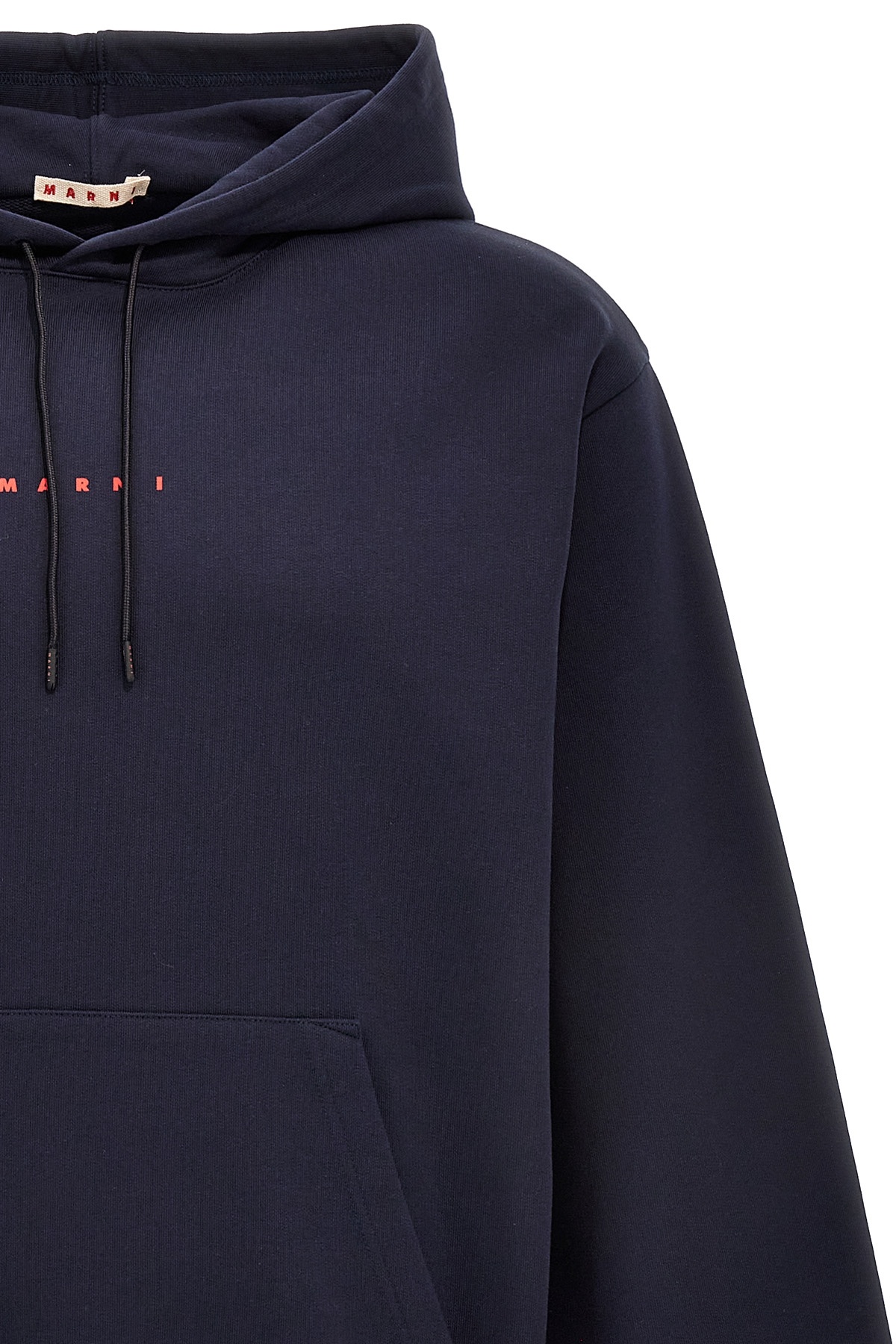 Marni Long Sleeved Hooded Sweatshirt In Black