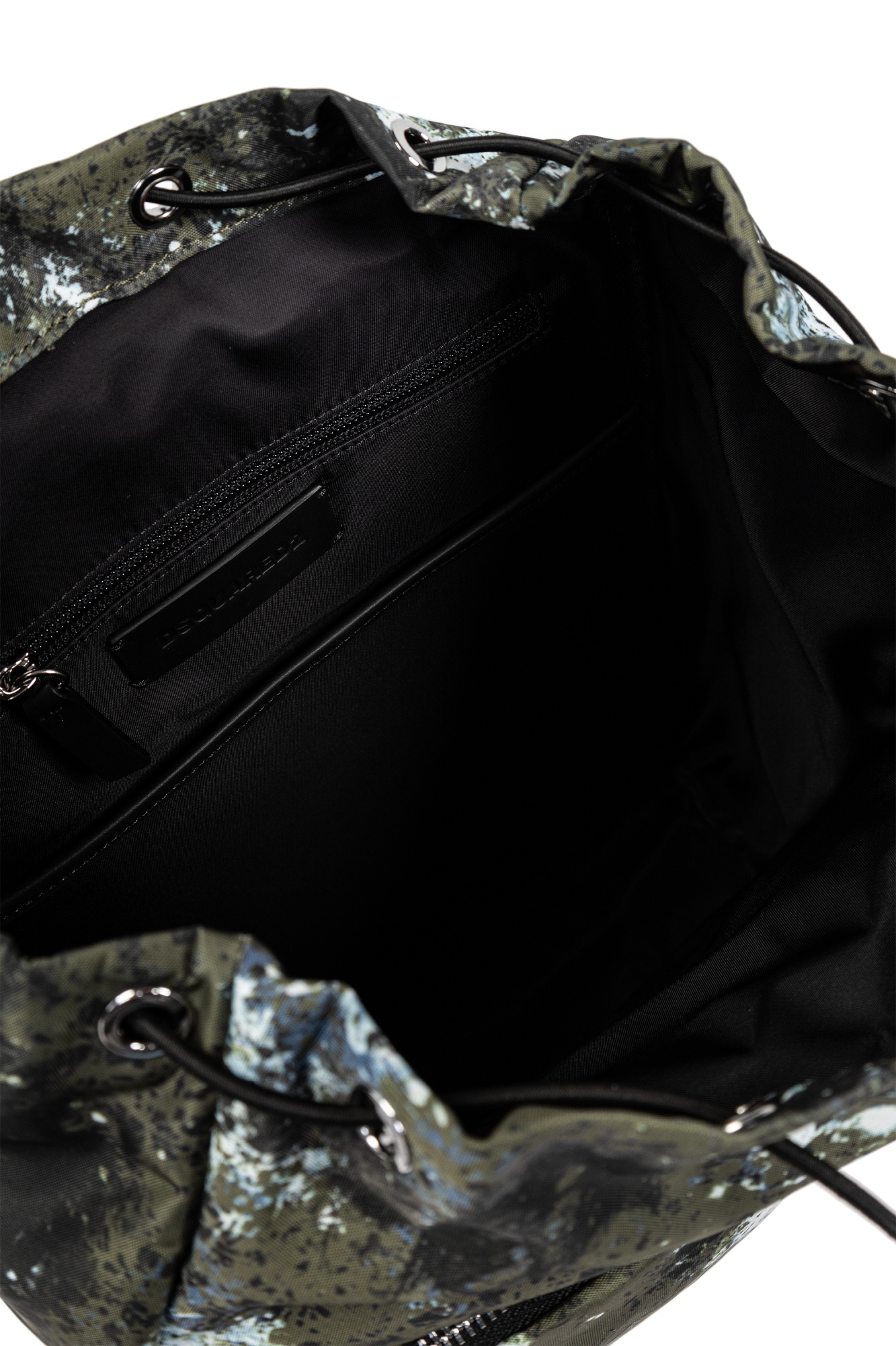 Dsquared2 Printed Backpack In Black