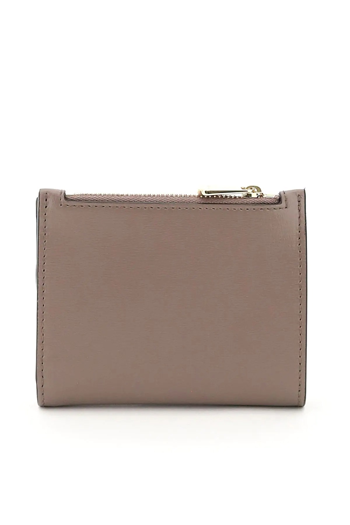 Ferragamo A Half-fold Wallet Decorated With A Bow In Gray