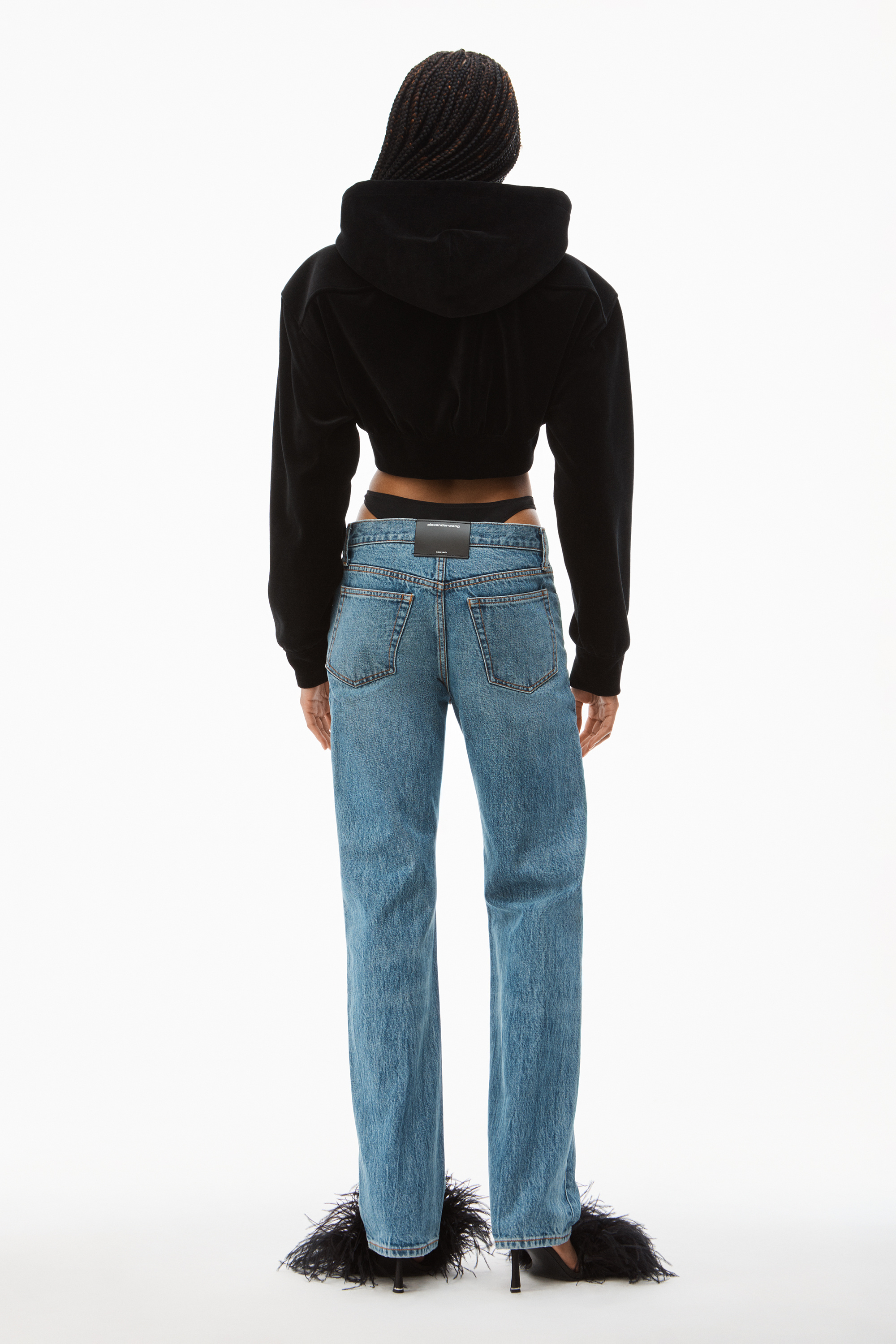 ALEXANDER WANG LOW-WAISTED THONG JEANS 