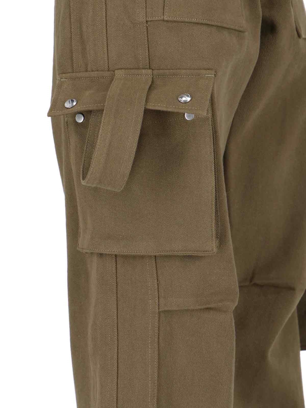 Rhude Cargo Pocket Straight Leg Trousers Button Belt In Brown