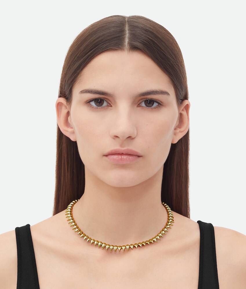 Bottega Veneta Miniature Droplet Shaped Necklace In Yellow