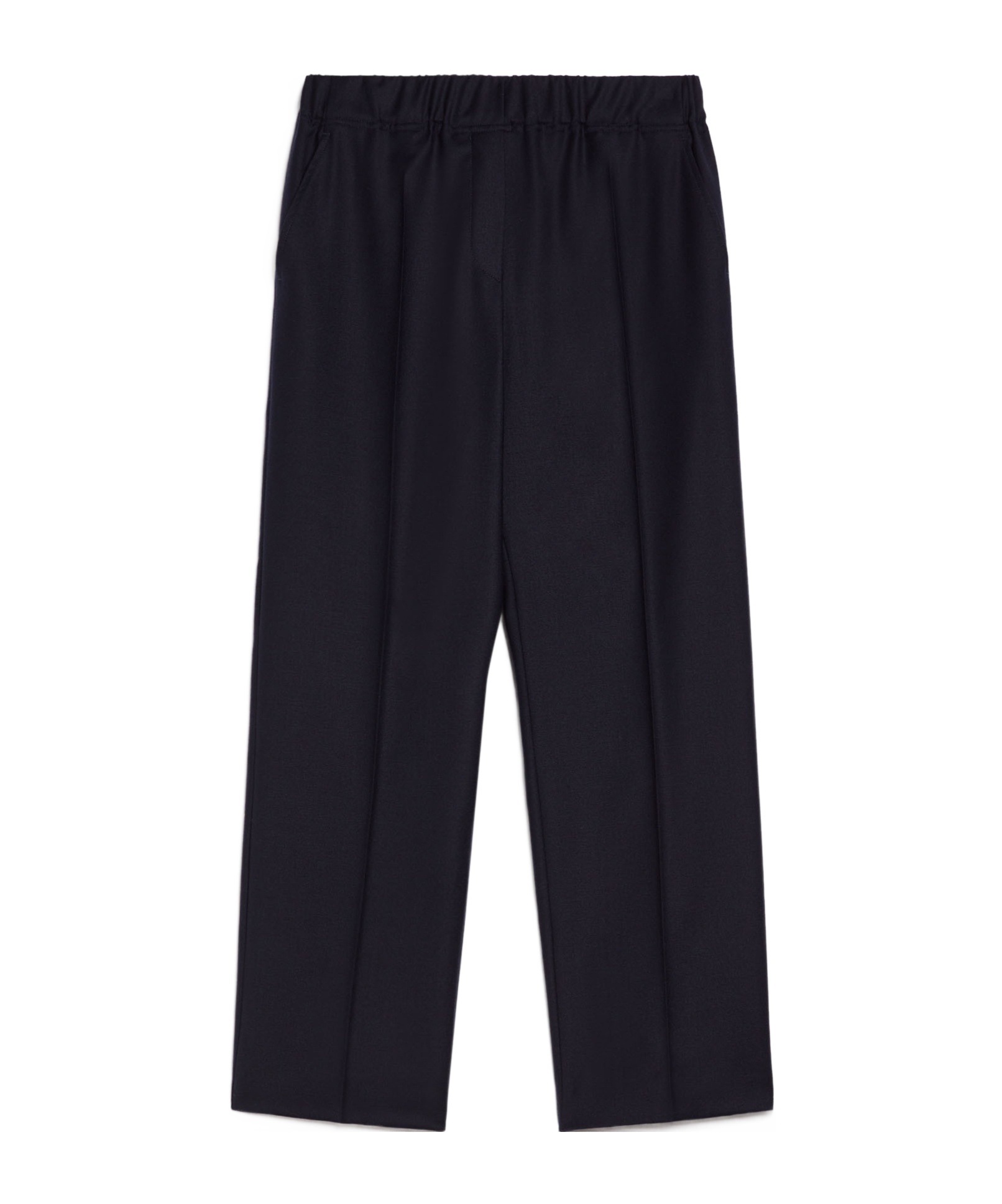 Weekend Max Mara Elastic Waist Flannel Trousers In Black
