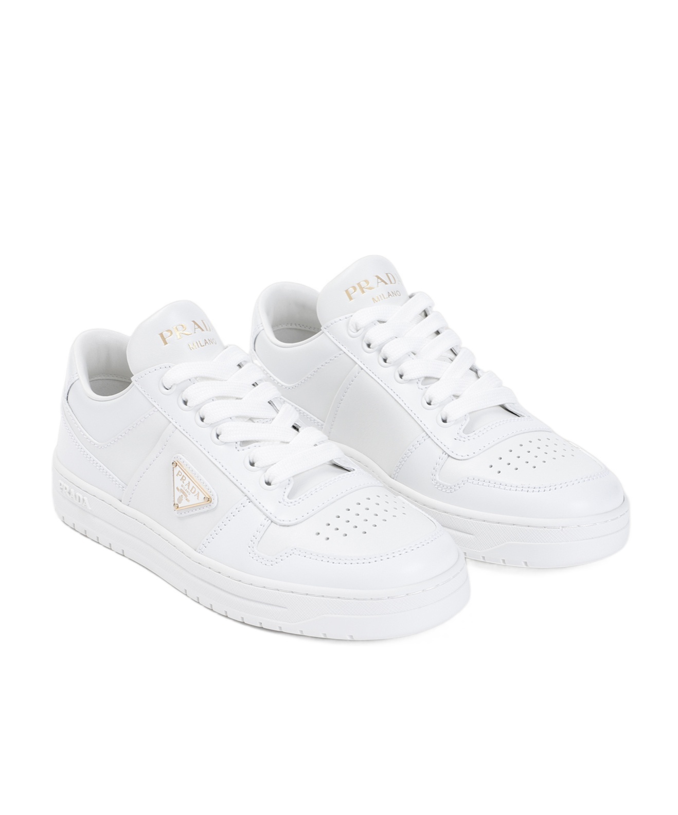 Prada Lace-up Low-cut Casual Shoes In White