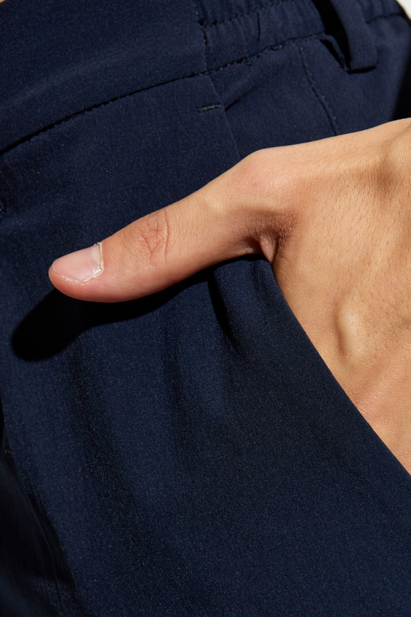 Shop Paul Smith Pressed Crease Tailored Trousers In Black