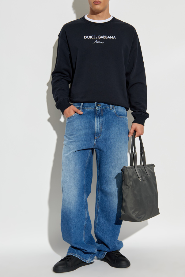 Dolce & Gabbana Long-sleeved Sweatshirt In Black