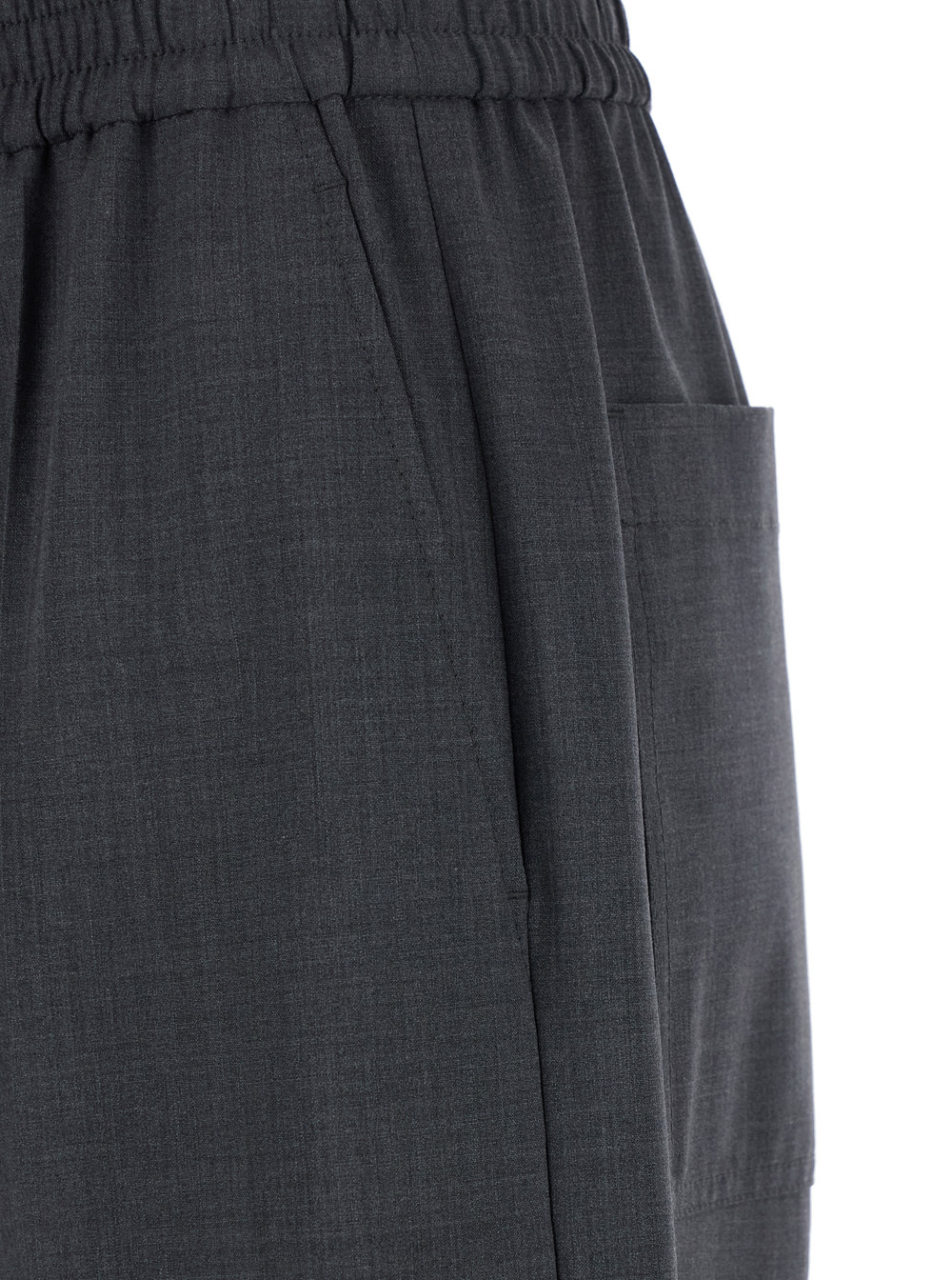 Brunello Cucinelli Grey Pants With Elastic Waist In Wool Blend Stretch Woman