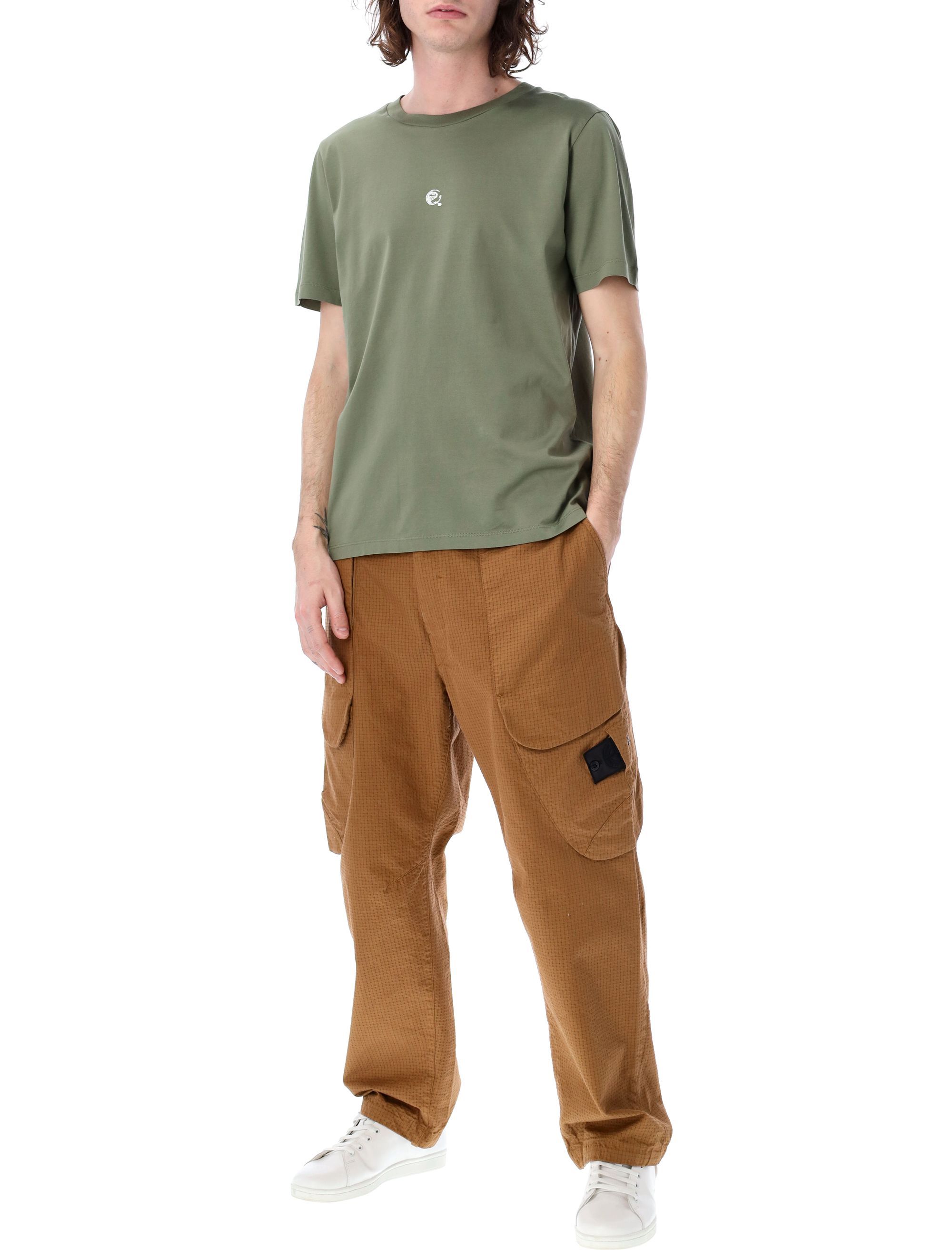 Stone Island Logo-print T-shirt. In Brown