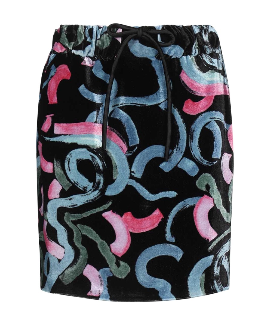 Shop Emporio Armani Emblem Skirt In Black