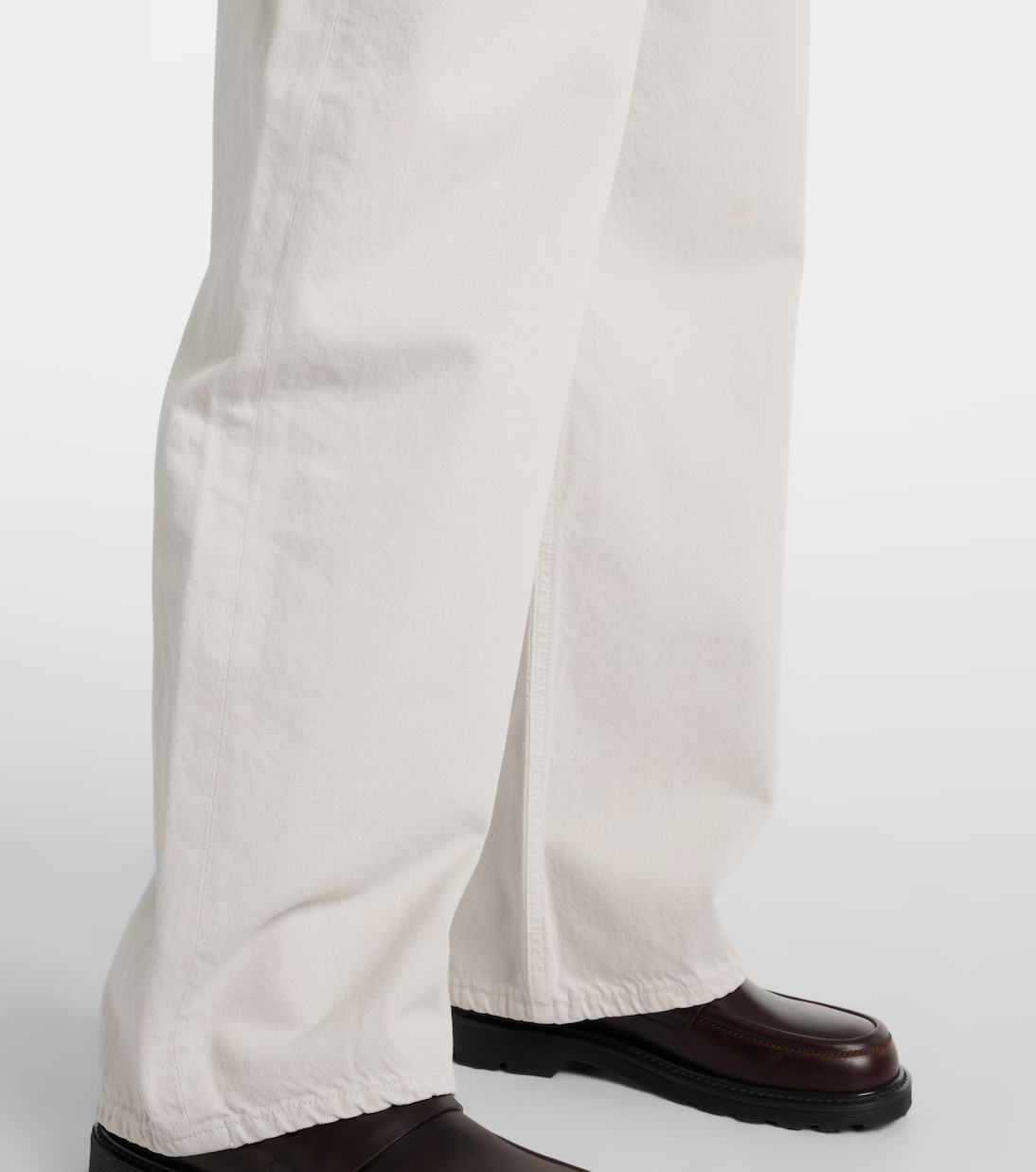 Agolde Low Curve Mid-rise Wide-leg Denim Trousers In White