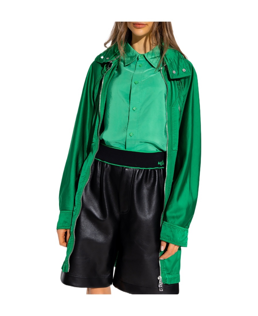 Bottega Veneta Satin Parka Women In Green