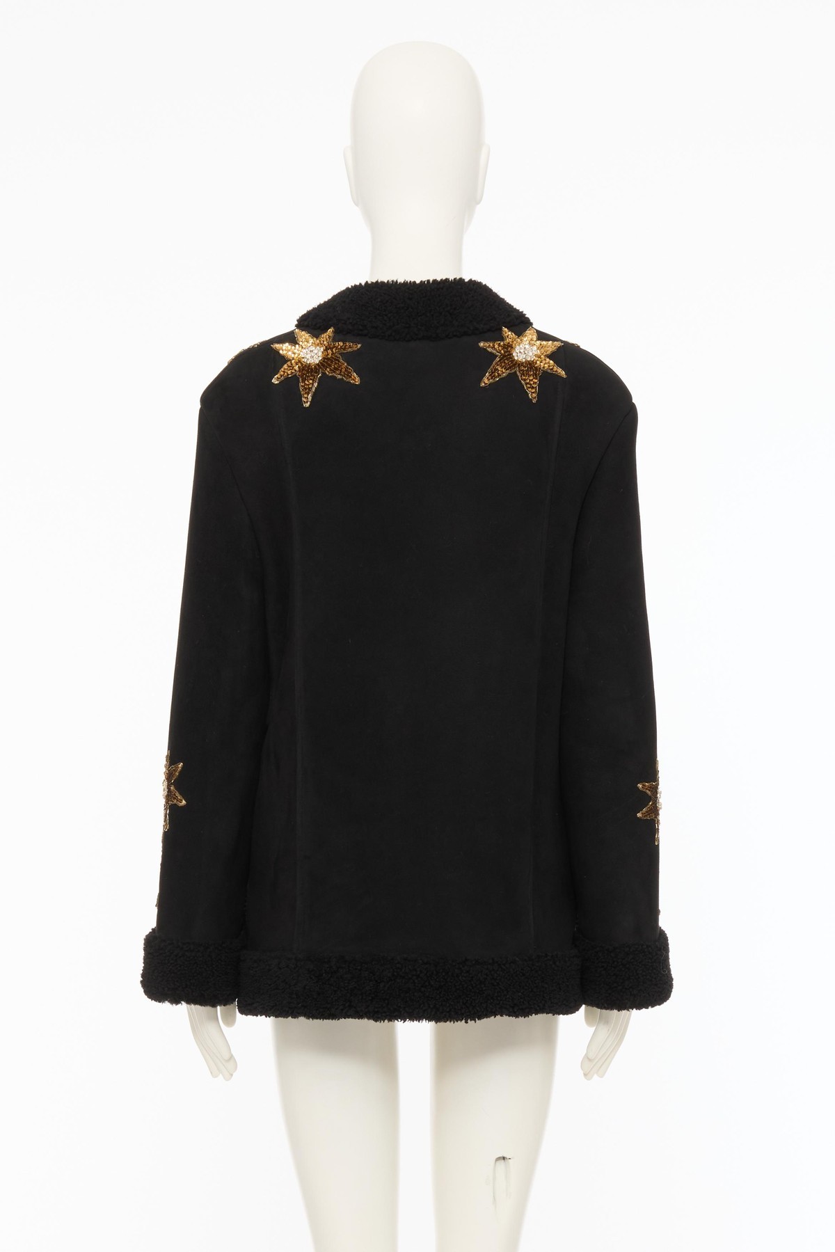 Valentino Long Sleeve Leather Jacket In Black