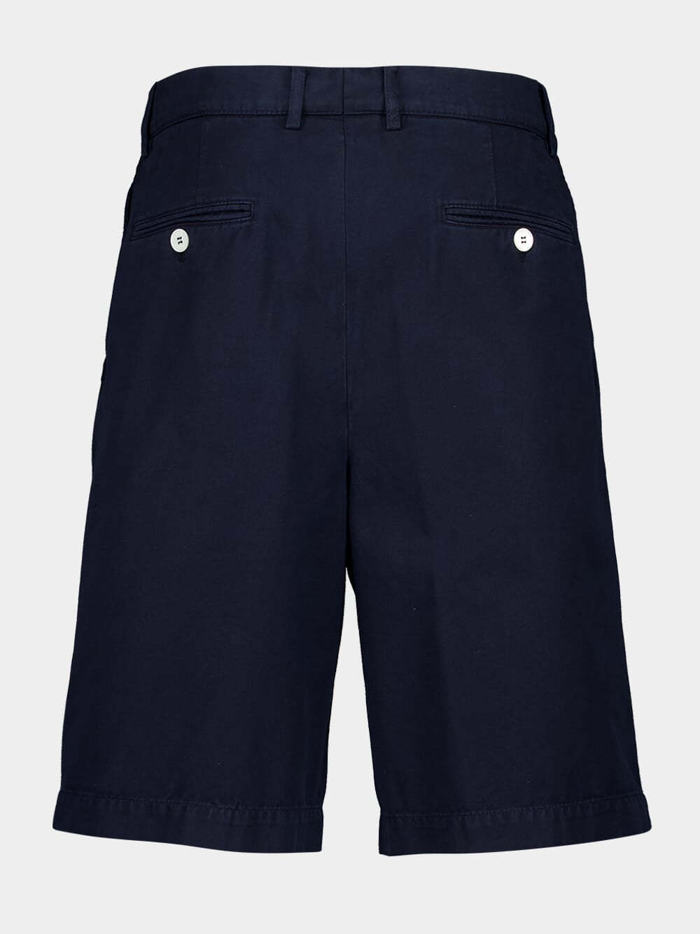 Brunello Cucinelli Pleated Cotton Shorts In Blue