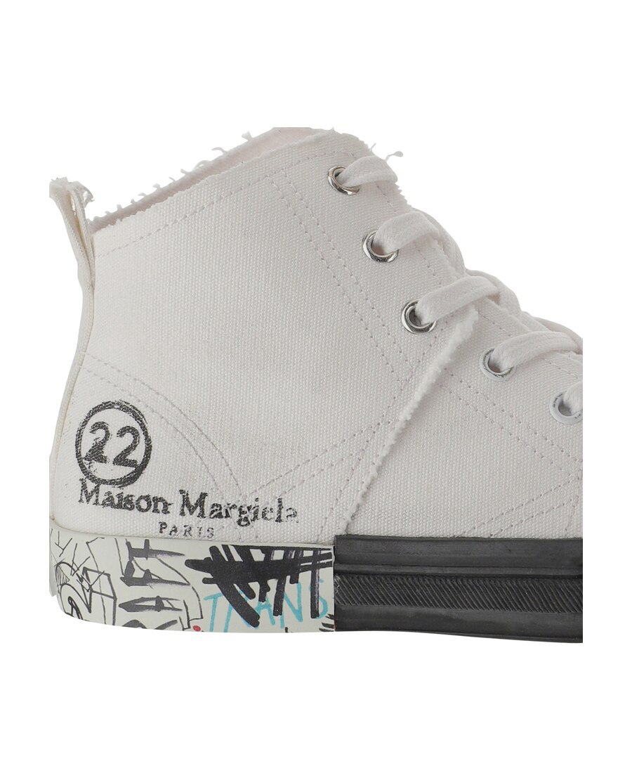 Maison Margiela Logo High-top Casual Sneakers In Gray