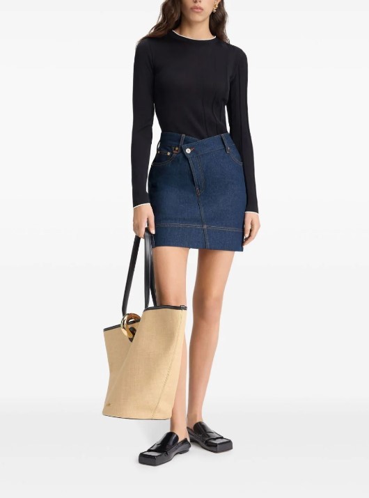 Jacquemus Denim La Jupe De-nmes Mini Skirt In Blue