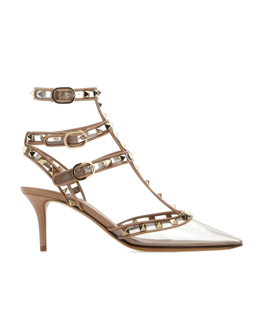 Valentino Rockstud 75mm Transparent-toe Pumps In Multicolor
