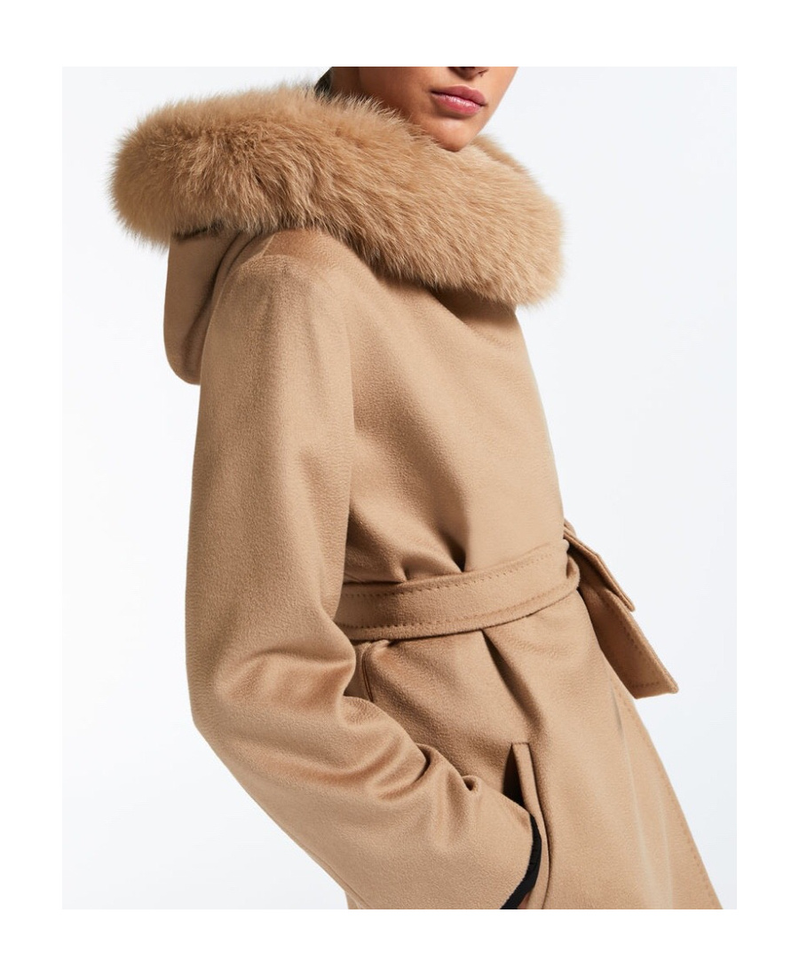 Shop Max Mara Mango Girdle Coat In Nude